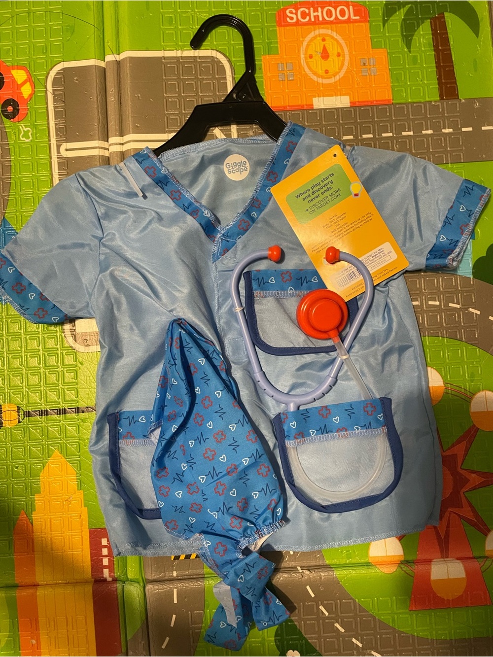 Kids Light Blue Play Doctor Scrub Set with Stethoscope